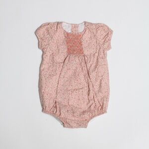 Dondolo smocked heart floral wreath bubble romper